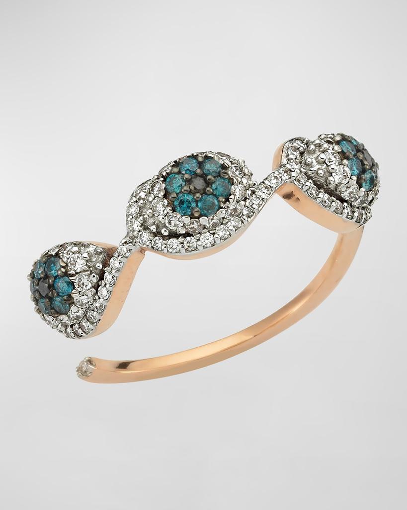 Bee Goddess Triple Eye Light Diamond Ring, Size 7