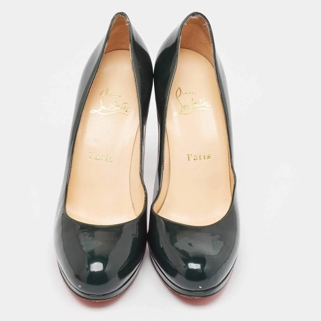 Christian Louboutin Christian Louboutin Green Patent Leather Simple Pumps Size 37.5 3