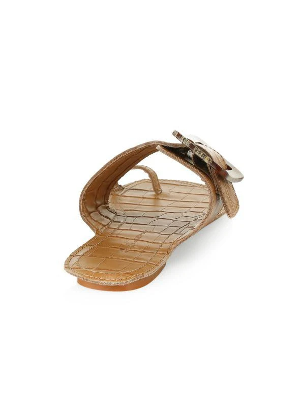 Definery The Loop Ring Croc-Embossed Leather Sandals 3