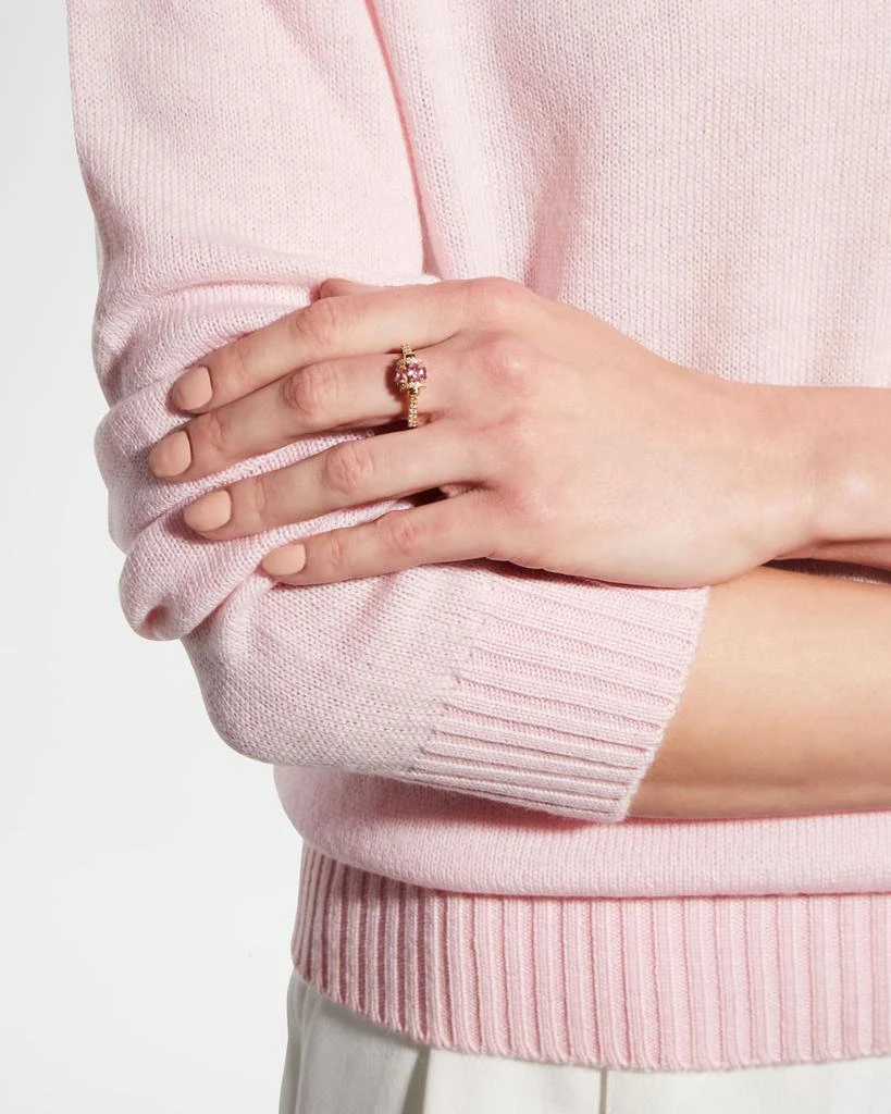 Miseno Procida 18K White Gold Ring with White Diamonds and Rotating Blue Sapphires 2