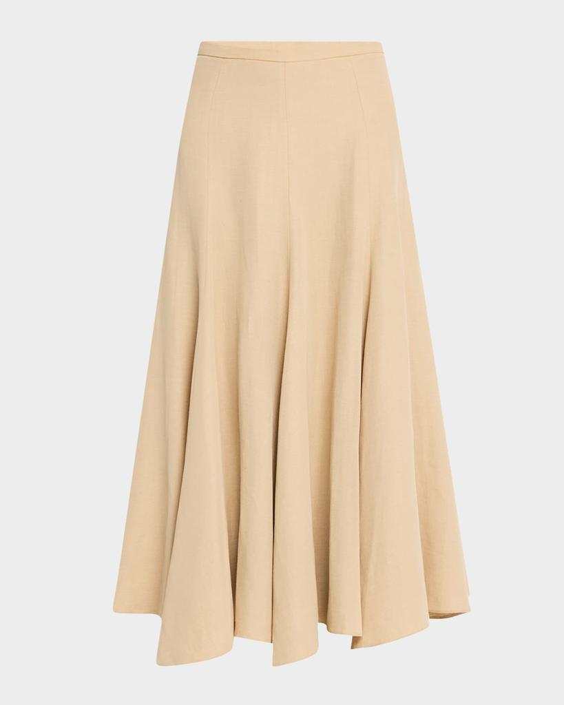 Fabiana Filippi Flared Viscose-Linen Midi Skirt