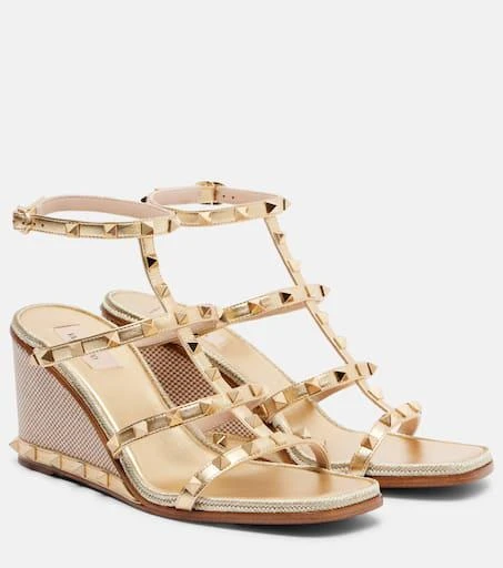 Valentino Rockstud 80 leather espadrille wedges 1