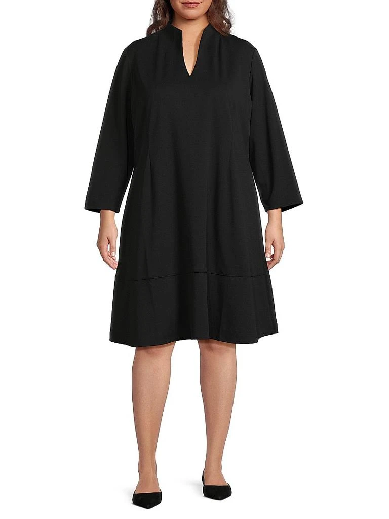 Ming Wang Plus Size Deco Crepe Minidress 3