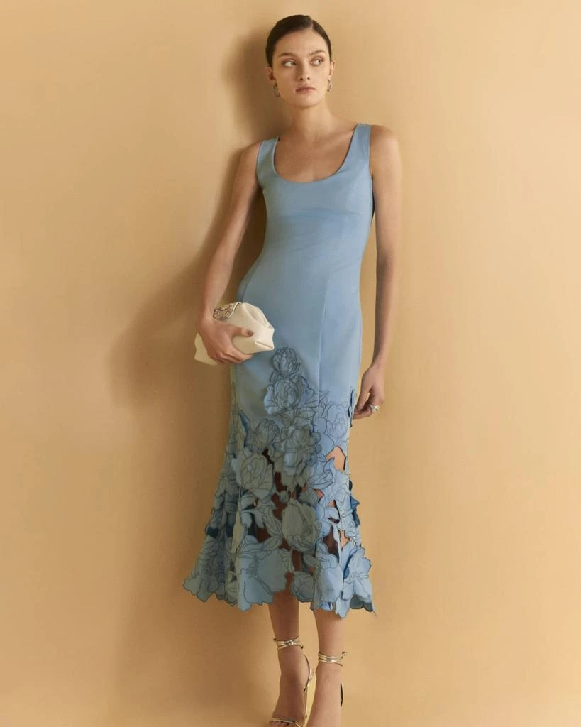 sachin and babi light blue dress Hope & Ivy embroidered long sleeve button front midi dress in lilac main image 0