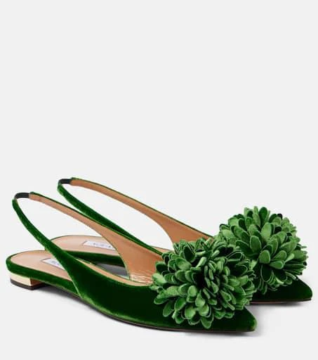 Aquazzura Couturier velvet slingback flats 1
