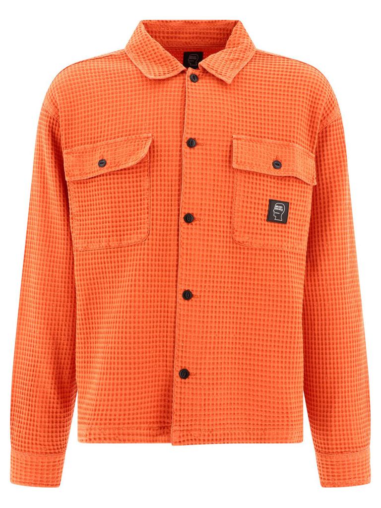 トップス brain dead CHECK MATE FLANNEL ZIP SHIRT Brain Dead: Men's Check Mate Flannel Zip Shirt (Red) | DSMNY