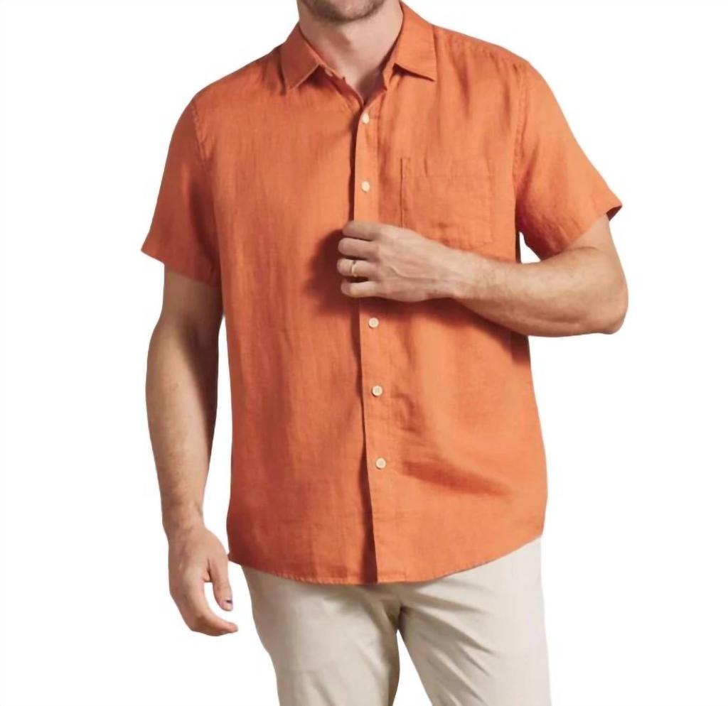 Grayers Amalfi Textured Hemp Linen Shirt In Arabesque