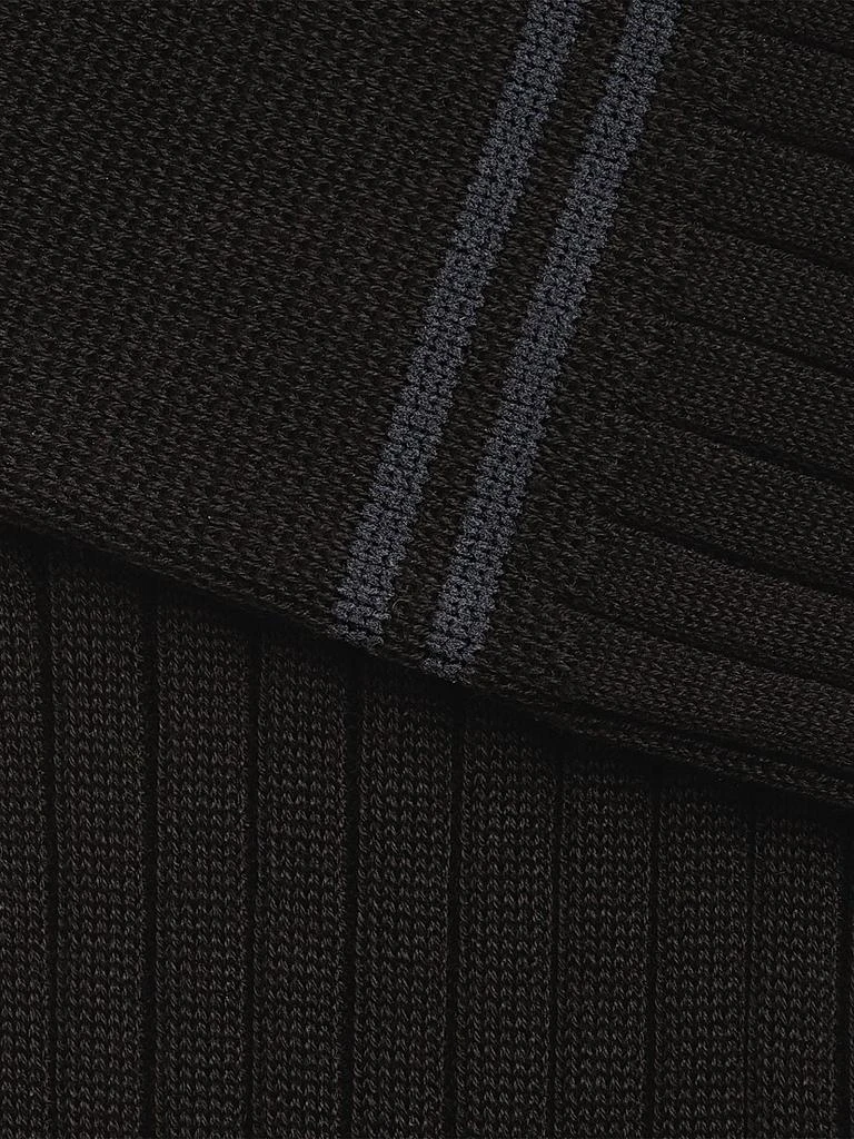 Zegna Ribbed Mid-Calf Scottish Iisle Cotton Socks 3