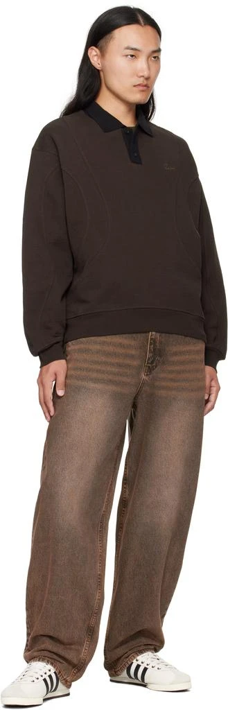 Dime Brown French Terry Rugby Polo 4