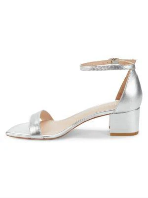 Stuart Weitzman Metallic Leather Sandals 4