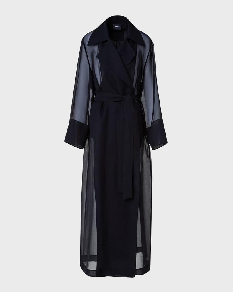 Akris Valentine Silk Gauze Belted Trench Coat