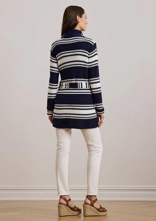 Ralph Lauren Ralph Lauren Striped Belted Cotton Blend Cardigan 2
