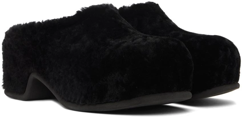 Dries Van Noten Black Shearling Clogs 4