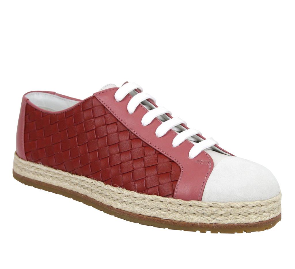 Bottega Veneta Bottega Veneta Women's Leather Woven Lace Ups Sneakers