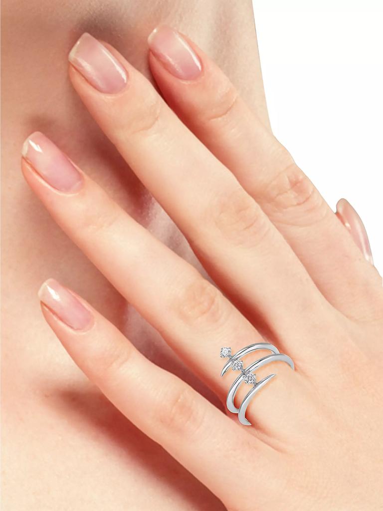 HUEB 18K White Gold & 0.33 TCW Diamond Spiral Ring