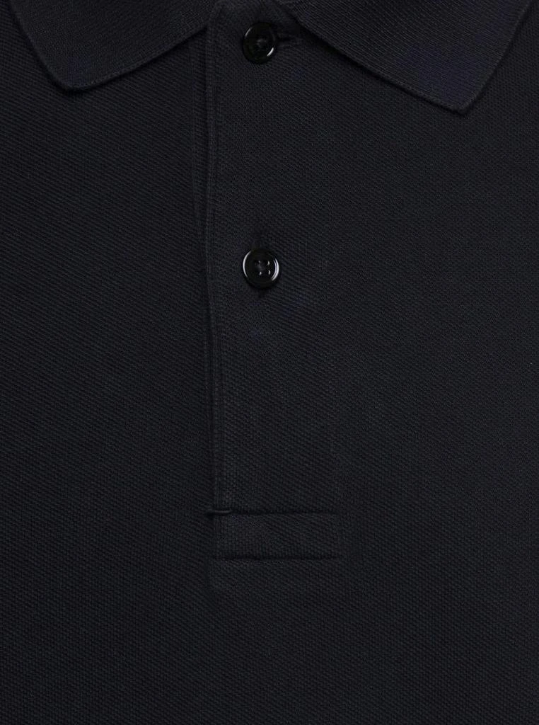 Tom Ford Black Short-Sleeves Polo In Cotton Piquet Jersey Man 3