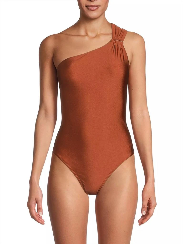 Milly Sam Gloss One-Shoulder One-Piece Swimsuit 3
