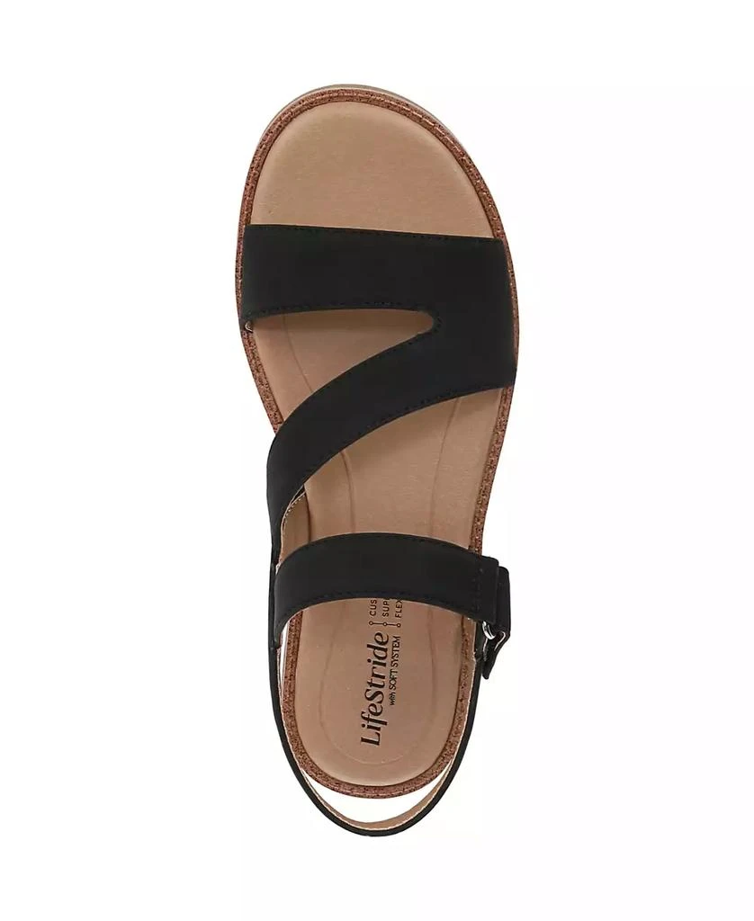 LifeStride Women's Waverly Round Open Toe Strappy Platform Sandals 4