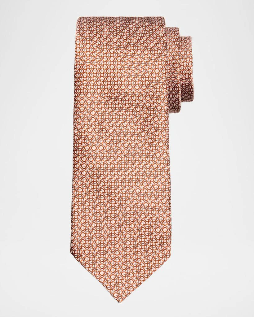 Stefano Ricci Men
s Floral Grid Silk Tie