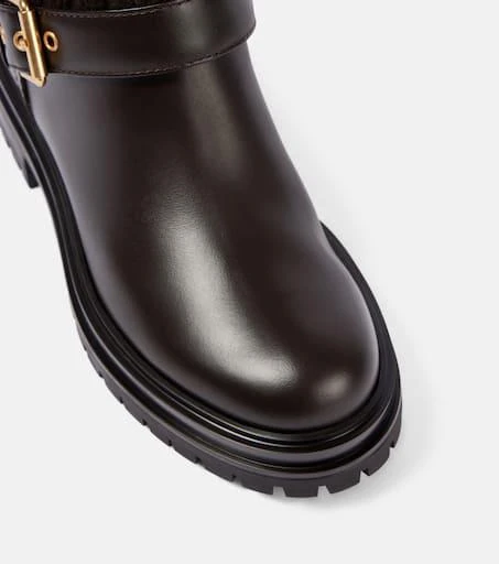 Gianvito Rossi Thurso leather-trimmed biker boots 5