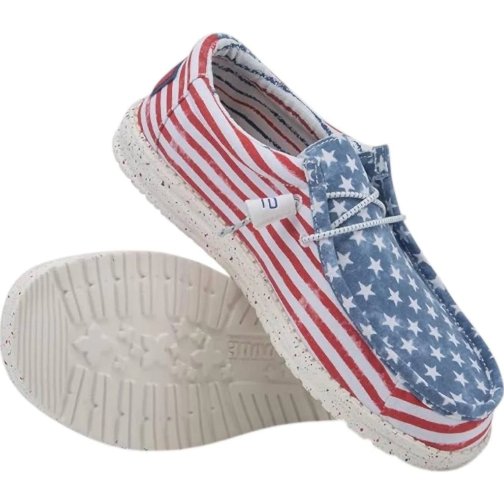 Hey Dude Men's Wally Patriotic Shoes In Stars And Stripes 4