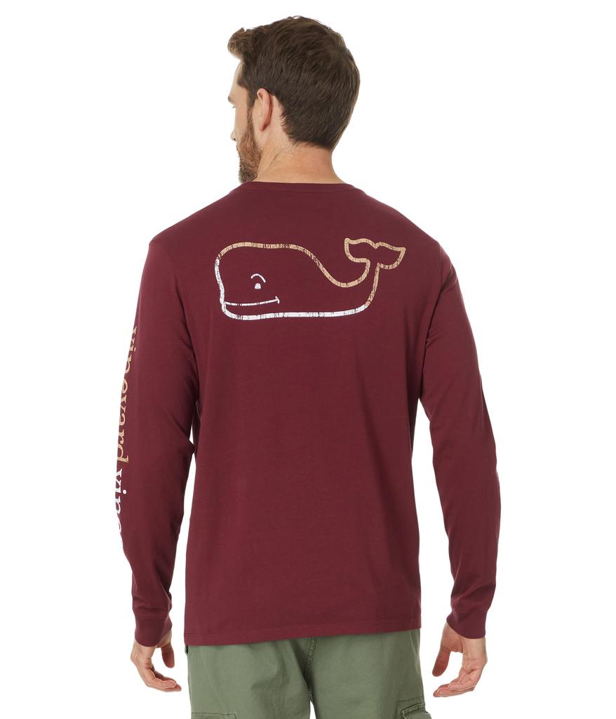 Vineyard Vines Long Sleeve Burgee Vintage Whale Pocket Tee