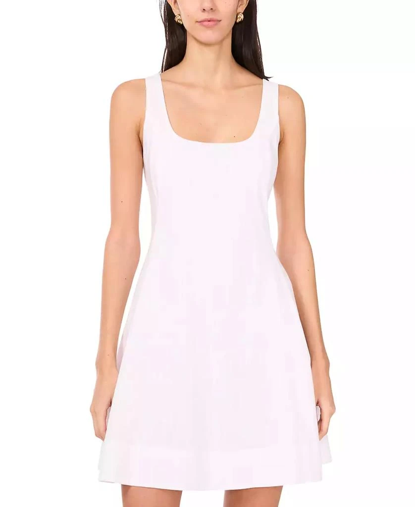 1. State Women's Scoop-Neck Full-Circle Linen-Blend Mini Dress 1