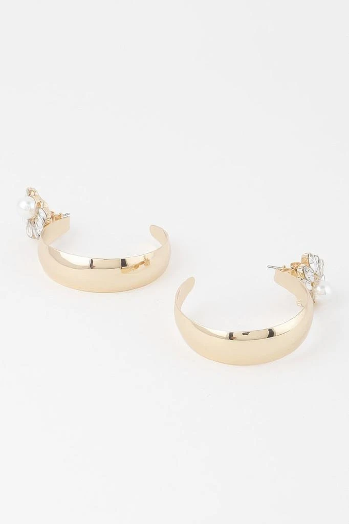 TRUEDAMES Shiny Pearl Hoop Earrings 2