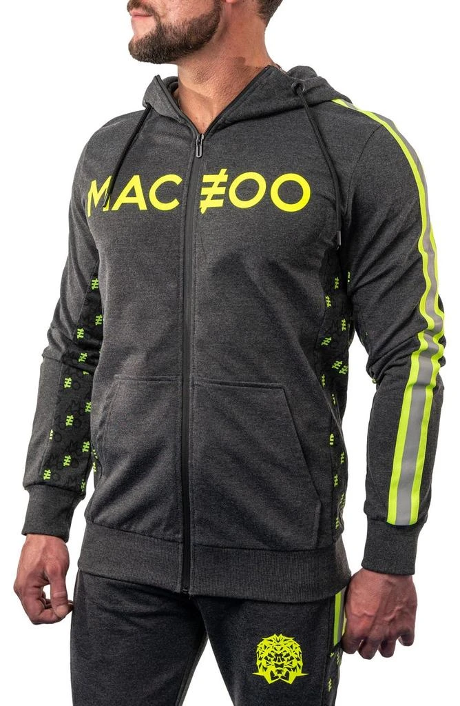Maceoo Monogram Cotton Blend Logo Zip Hoodie 6