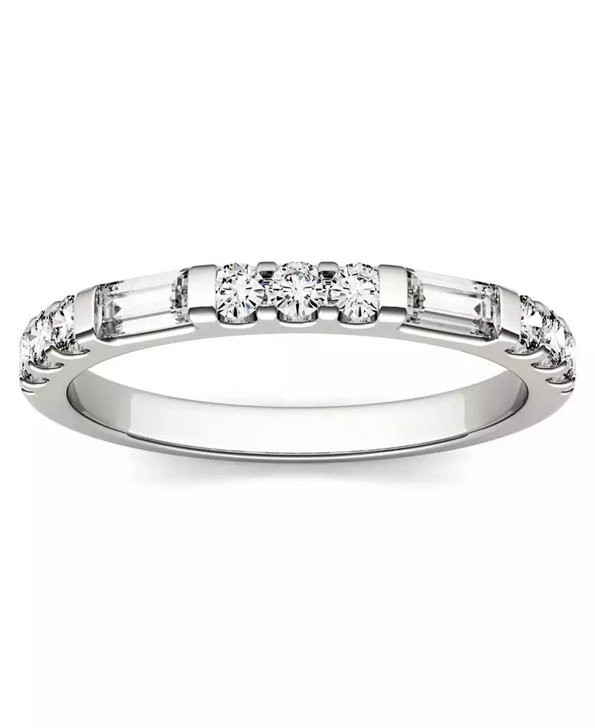 Charles & Colvard Moissanite Round and Baguette Stackable Ring (1/2 ct. tw. Diamond Equivalent) in 14k White Gold 3