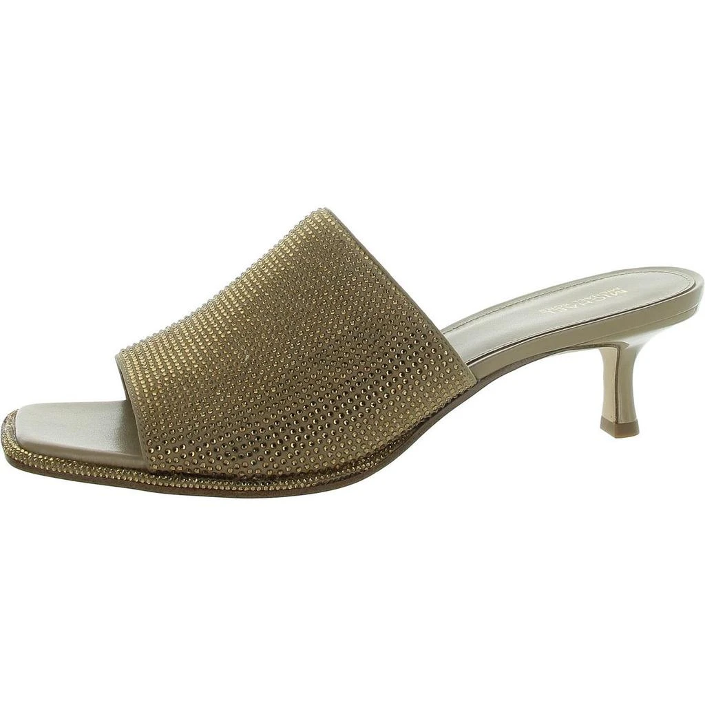 Michael Kors Lara Kitten Womens Rhinestone Peep-Toe Mule Sandals 1