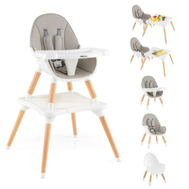 Hivvago 5-in-1 Baby Wooden Convertible High Chair 1