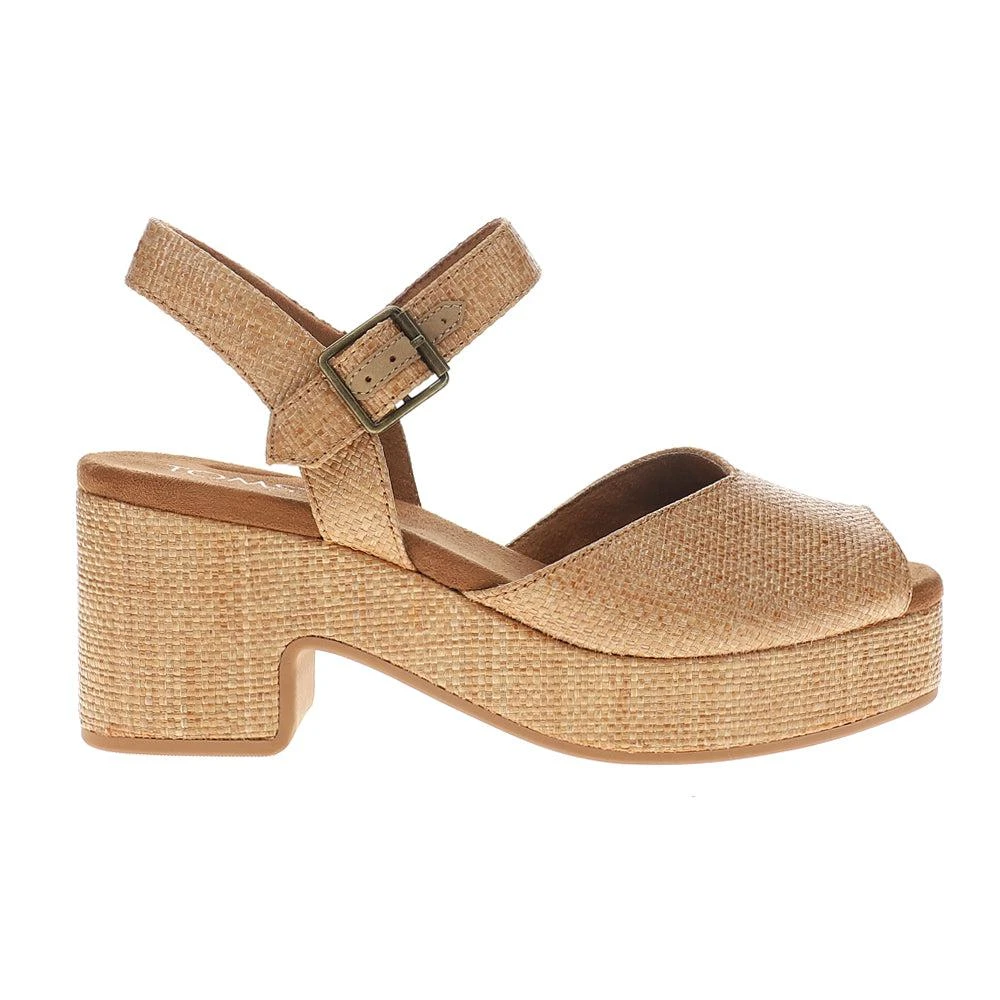 TOMS Isla Peep Toe Platform Block Heel Sandals 1
