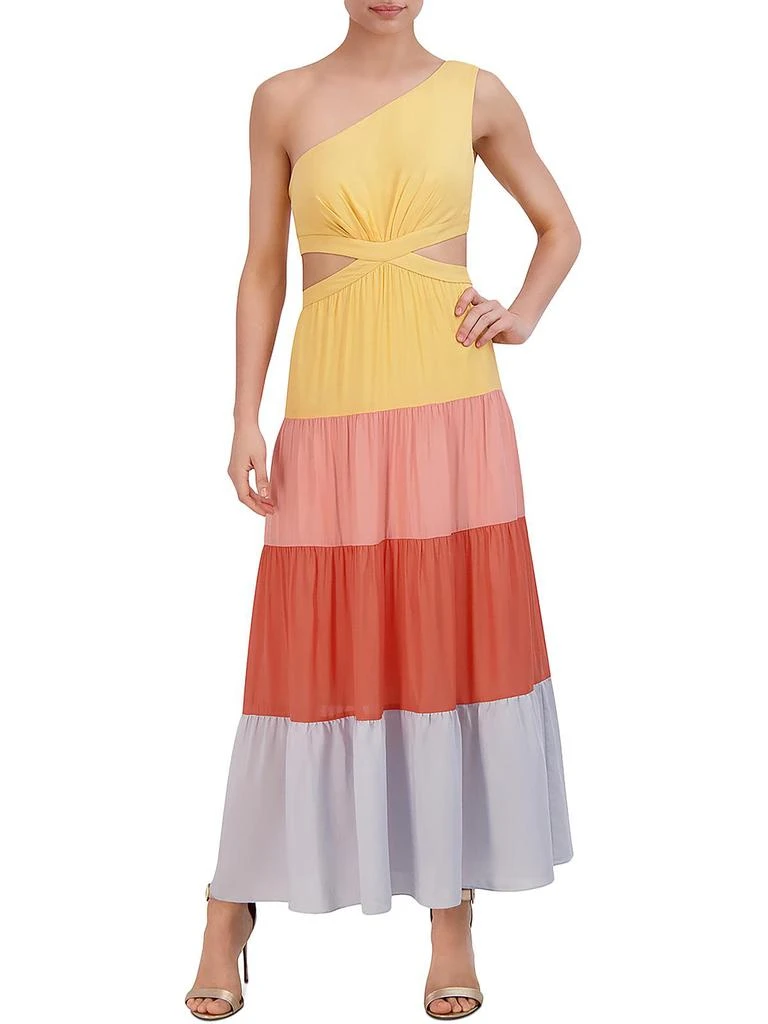BCBG Womens One Shoulder Long Maxi Dress 1