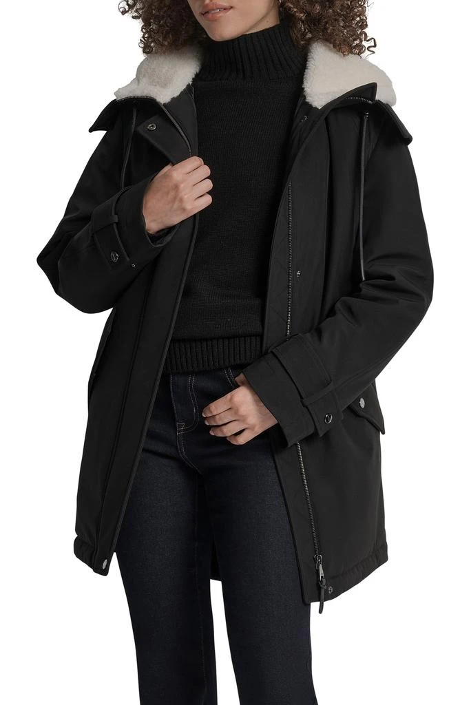 DKNY Faux Fur Lined Hooded Softshell Parka