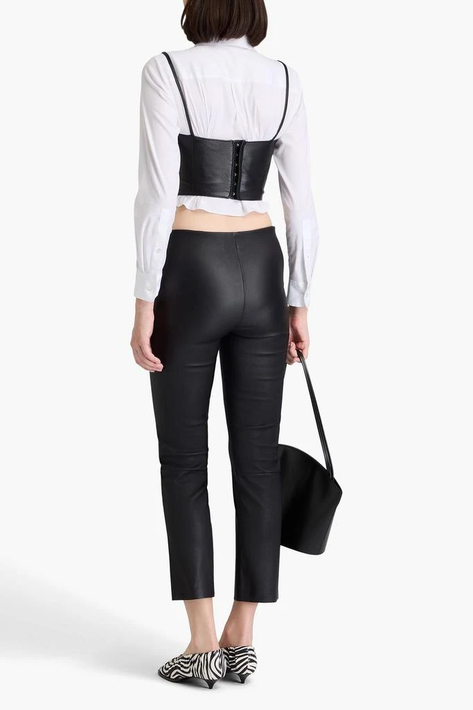 BY MALENE BIRGER Florentina cropped stretch-leather slim-leg pants 3