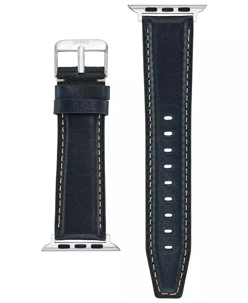WITHit Navy Smooth Genuine Leather Band designed for Apple Watch® 42mm (Series 1-3 only) & 44/45/46/49mm (Ultra & Ultra 2) 3