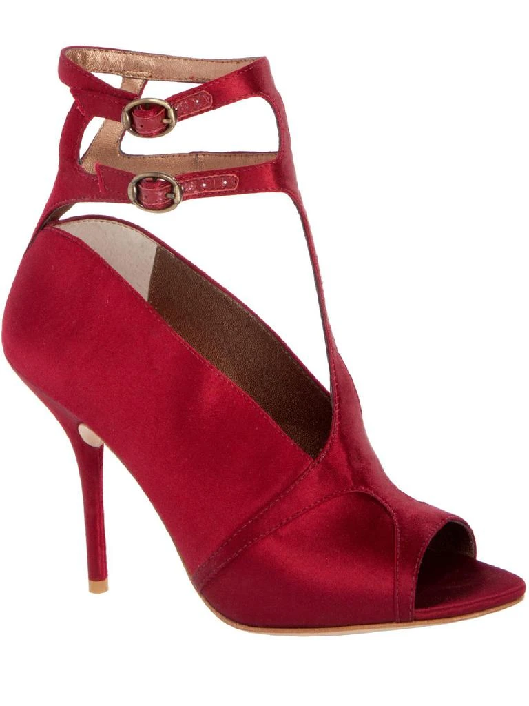 Leon Max Pika Womens Satin Peep Hole Ankle Strap 4