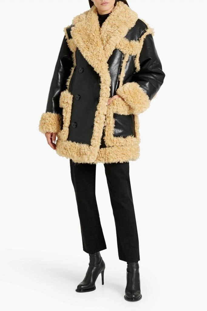 STAND STUDIO Magnolia double-breasted faux shearling jacket 2