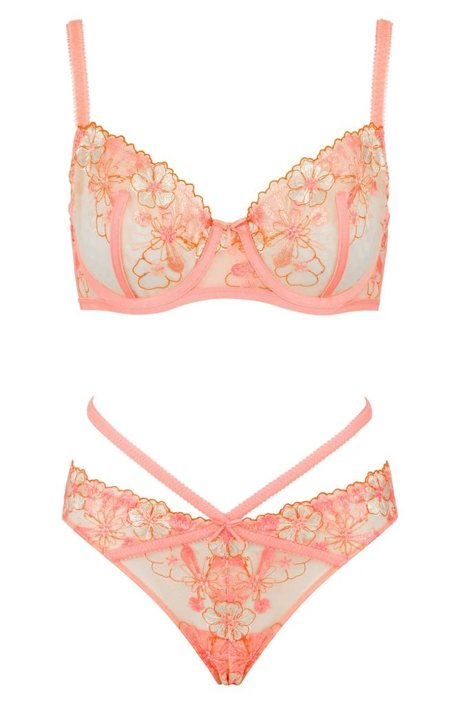 Love, Vera Floral Embrodiered Underwire Demi Bra 5