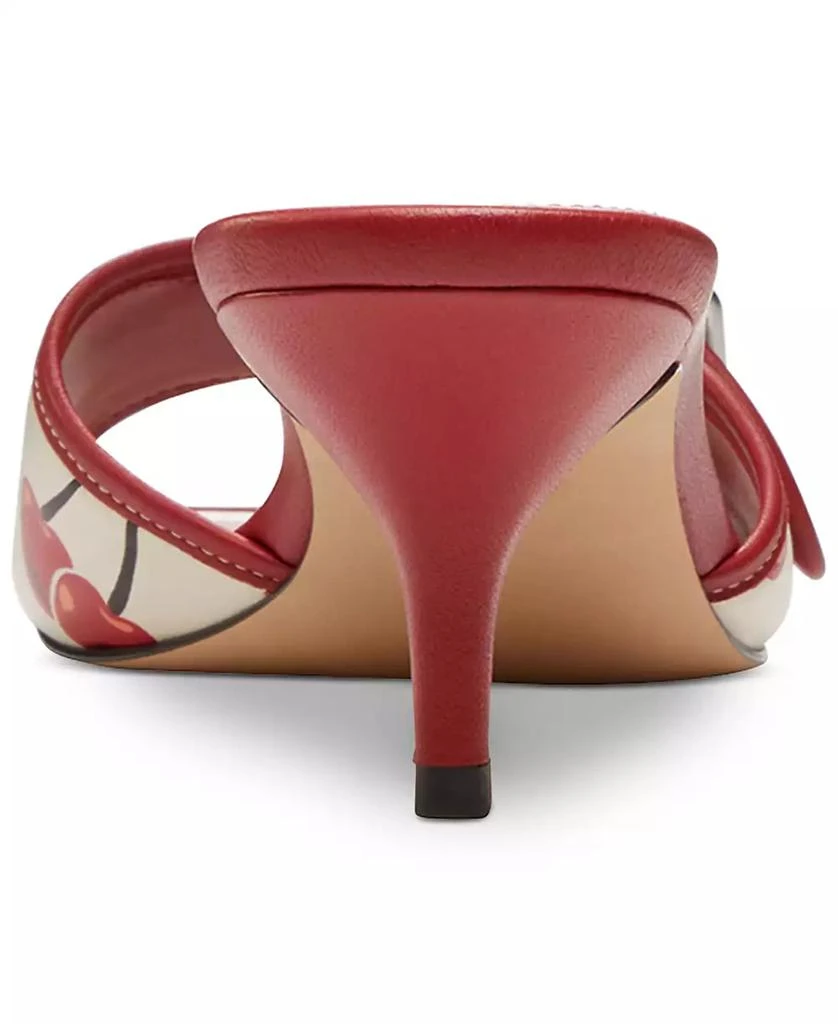 Coach Margot Cherry Print Leather Kitten Heel Sandals 3