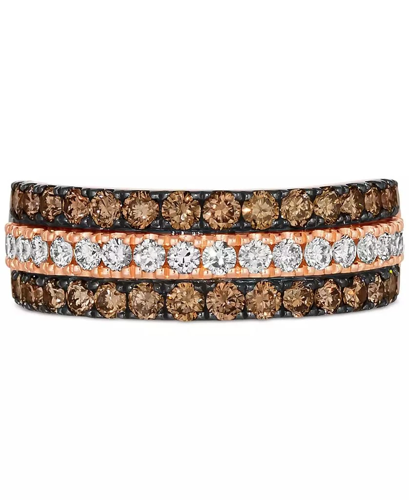 Le Vian Chocolate Diamond & Nude Diamond Triple Row Band (1-1/3 ct. t.w.) in 14k Rose Gold 2