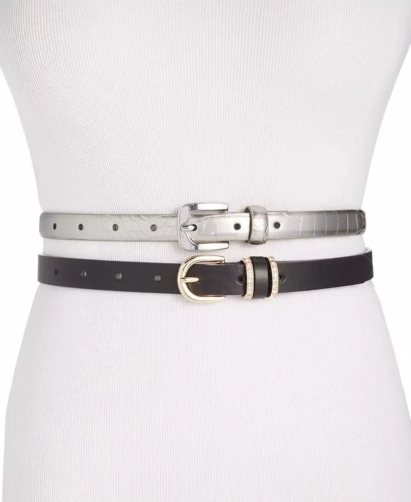 INC International Women's 2-Pc. Faux-Leather Belt Set, Created for Macy's 1