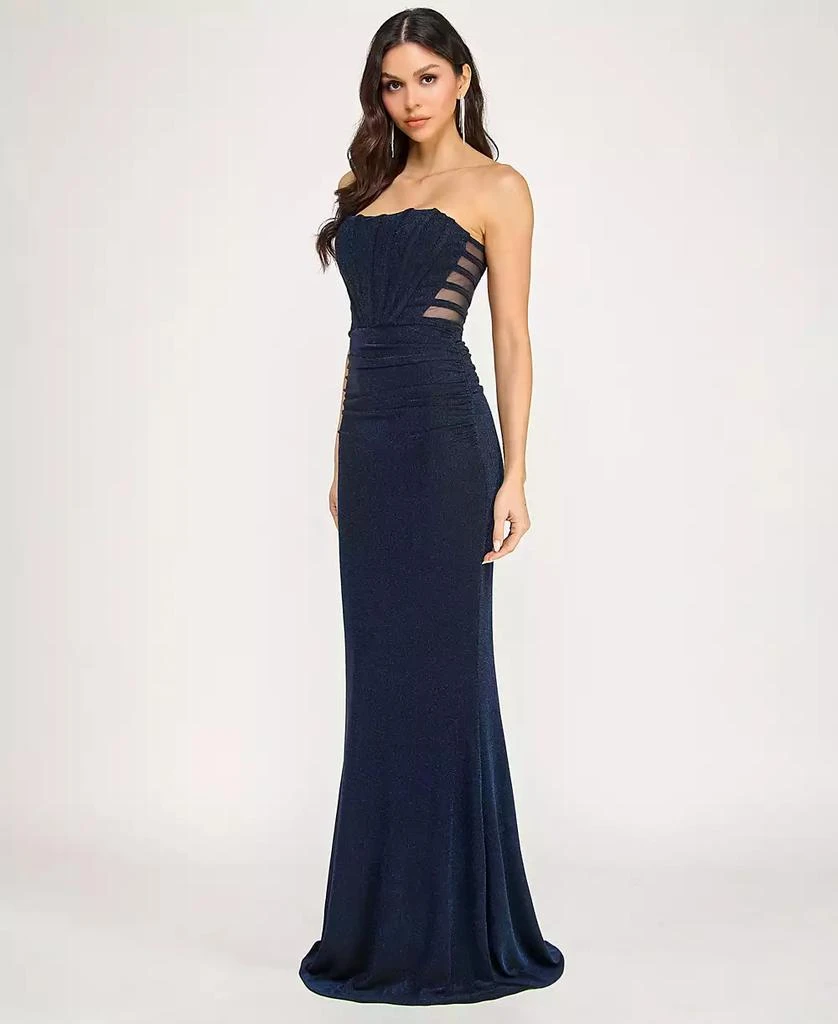 City Studios Juniors
 Glitter Knit Strapless Gown 3