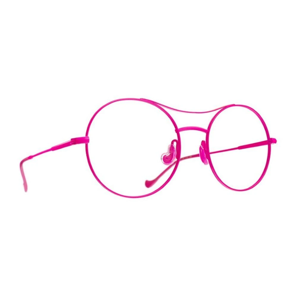 CAROLINE ABRAM Fuchsia Round Optical Frame with Double Bridge