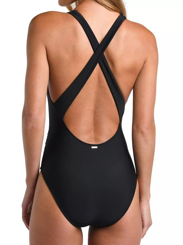L'Agence Solids Lisa Plunge One-Piece Swimsuit 6