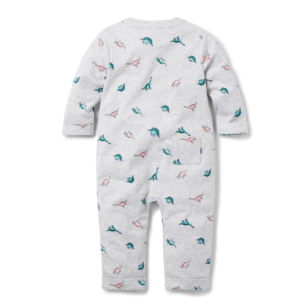 Janie and Jack Dino Print Henley One-Piece (Infant) 2