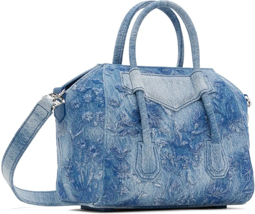 Givenchy Blue Mini Antigona Lock Denim Bag 3