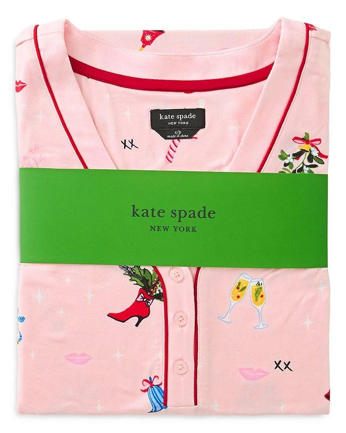 Kate Spade Jersey Henley Christmas Pajama Set 2