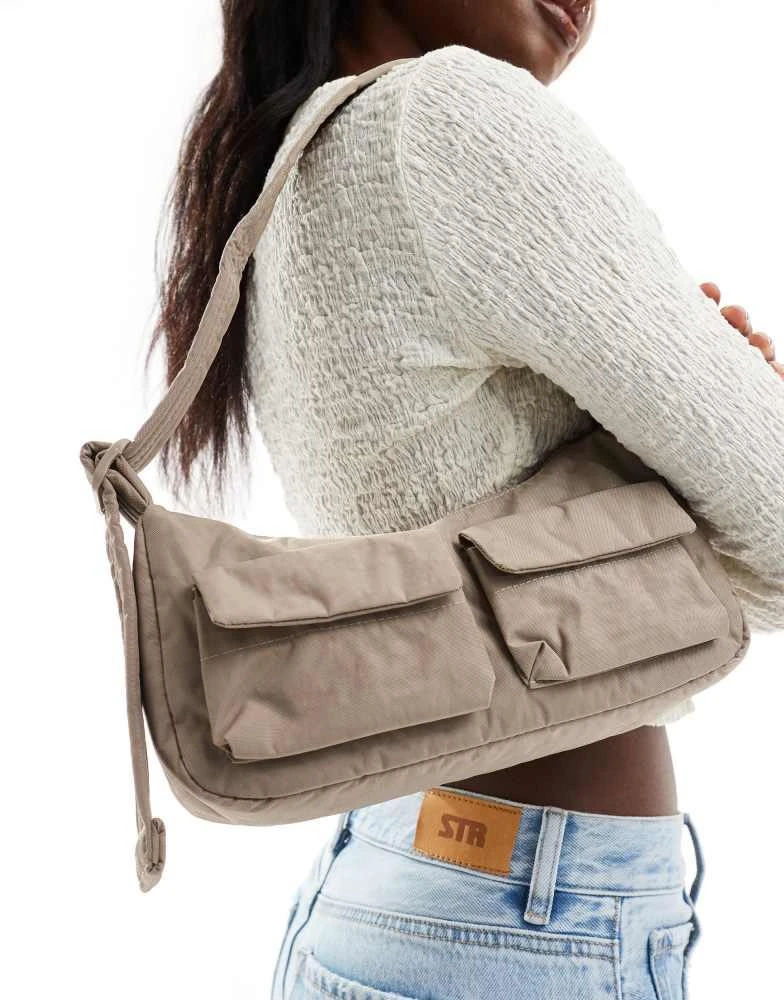 Baggu Baggu cargo nylon shoulder bag in dove grey 1